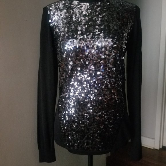 Magashoni Black/Silver Sequin Sweater - Size S - Picture 2 of 4